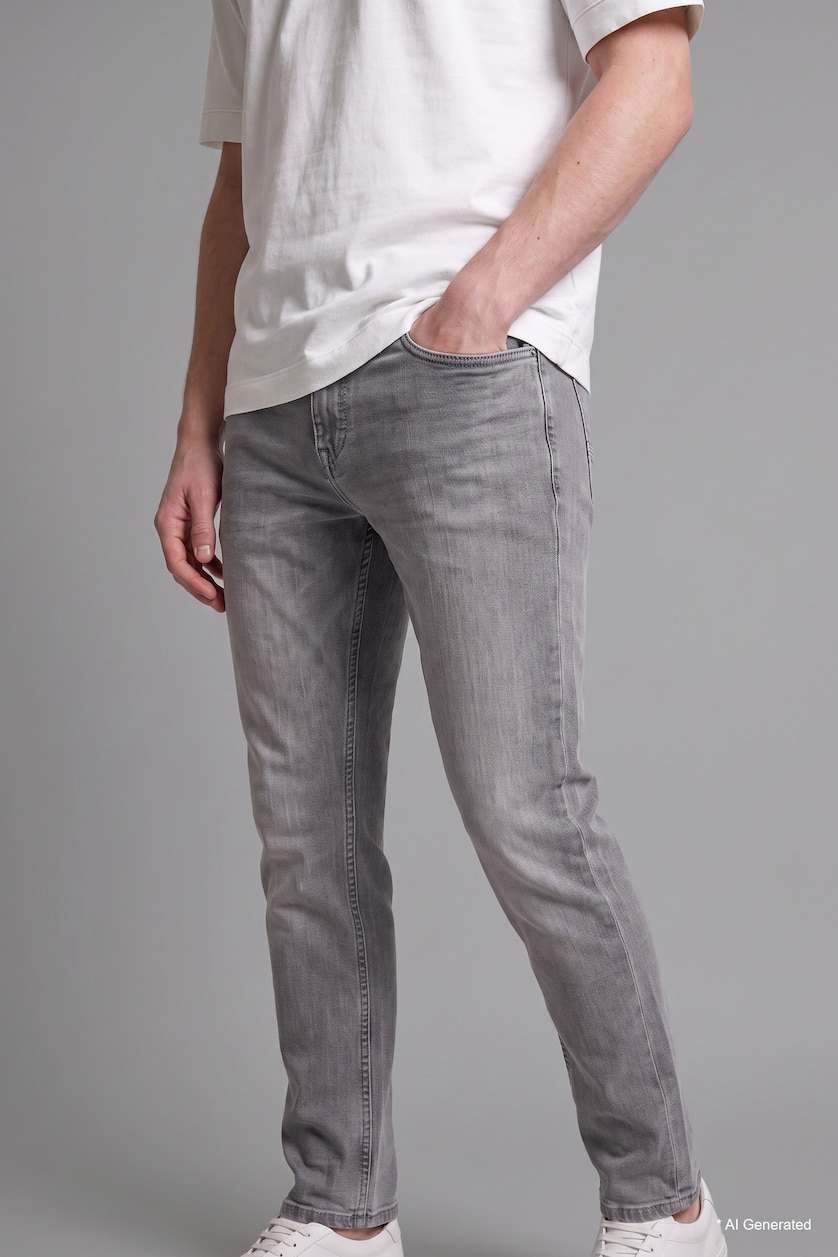 MAN Grey Sergio Regular Fit Regular Hem Jeans