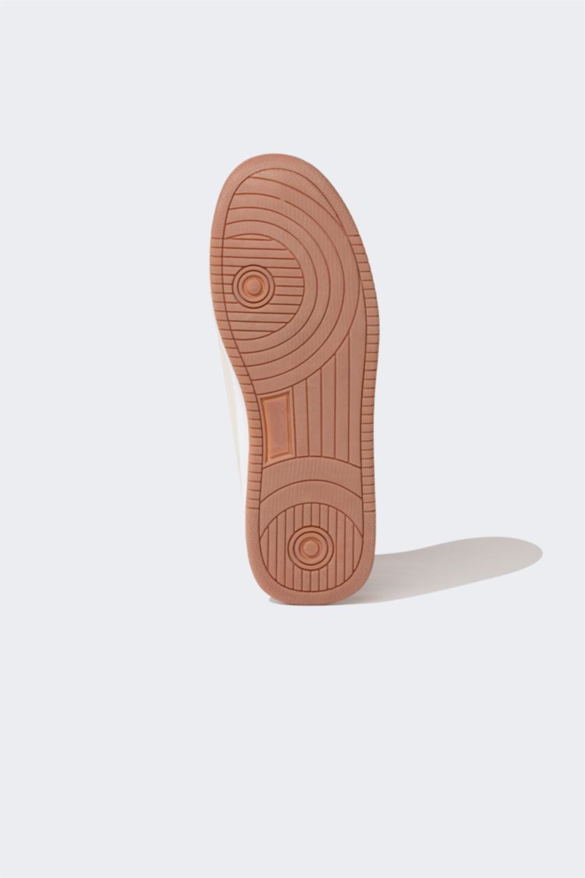 MAN Beige Man Faux Leather Thick Sole Sport shoes