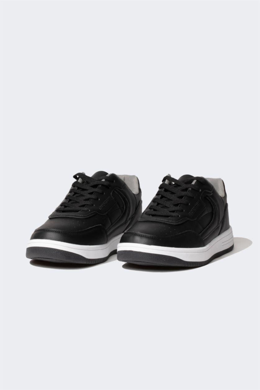 MAN Black Man Faux Leather Thick Sole Sport shoes