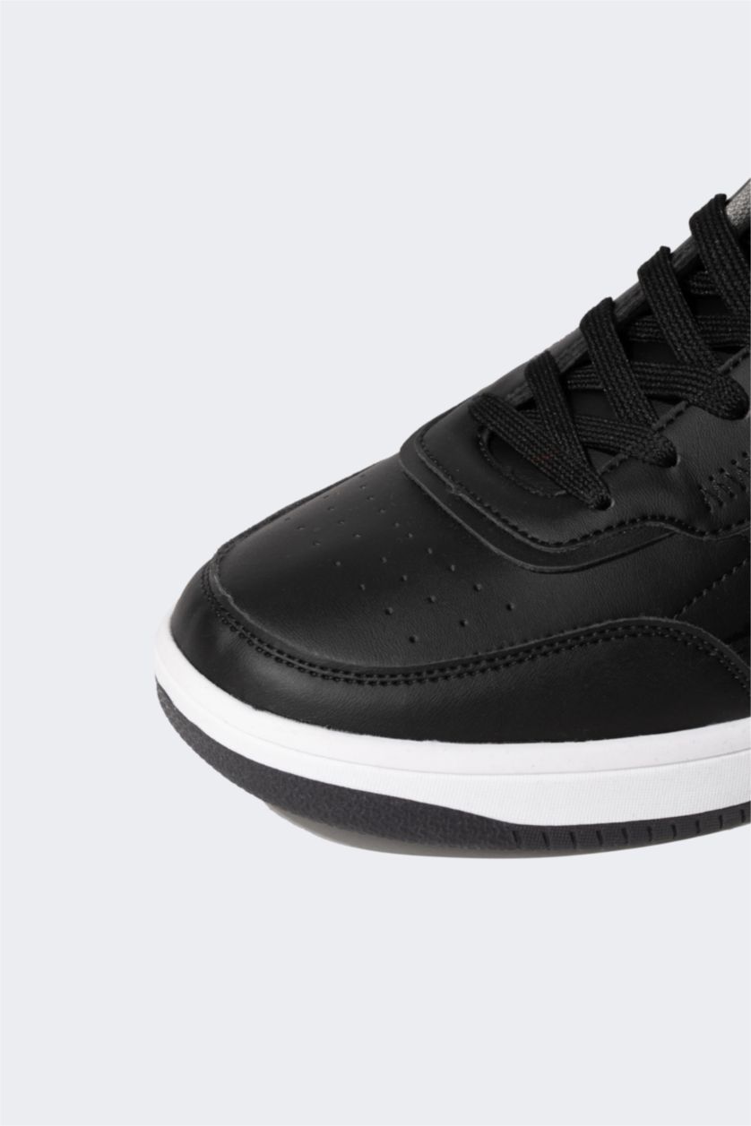 MAN Black Man Faux Leather Thick Sole Sport shoes