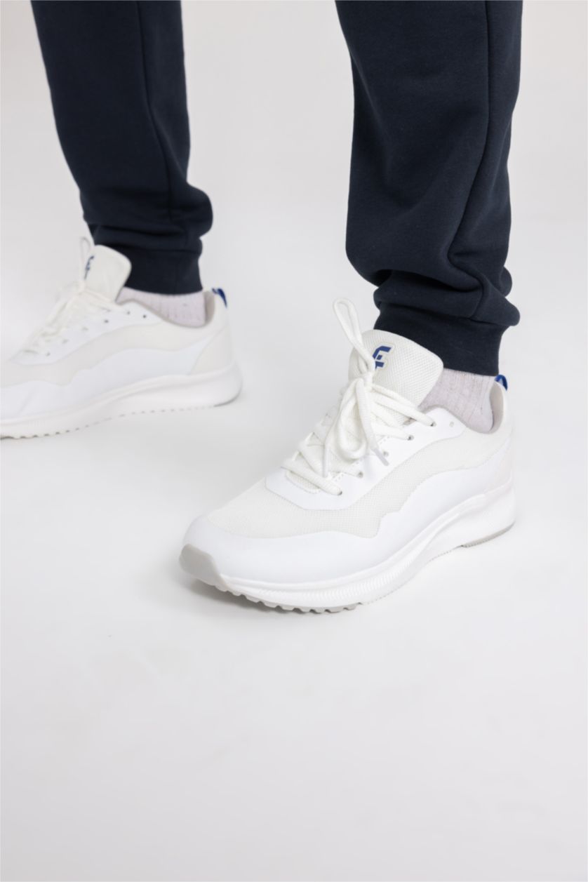 رجالي أبيض حذاء رياضي رجالي بكعب سميك