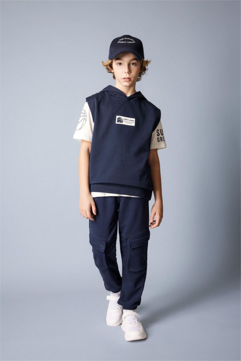 GARÇONS Marin Gilet à Capuche imprimé pour Garçon