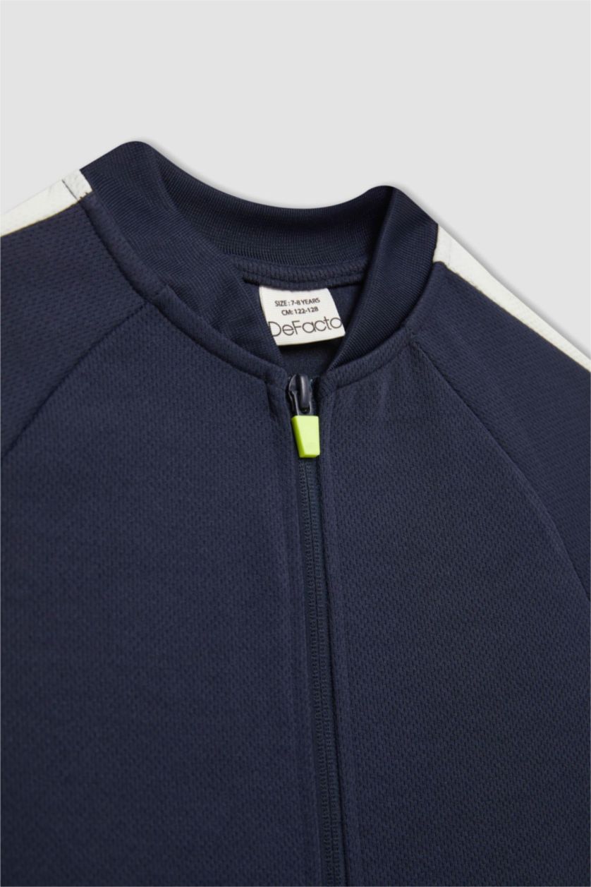 أولادي كحلي جاكيت بومبر اولادي خفيف اوفر سايز وياقة كوليج