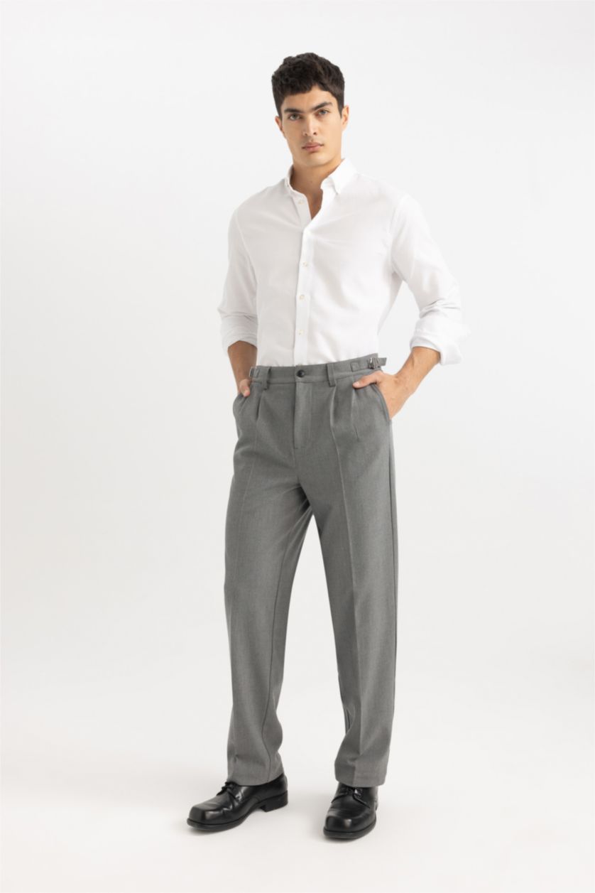 Erkek Beyaz %100 Pamuk Beyaz Modern Fit Polo Yaka Petek Dokulu Basic Düz Uzun Kollu Gömlek