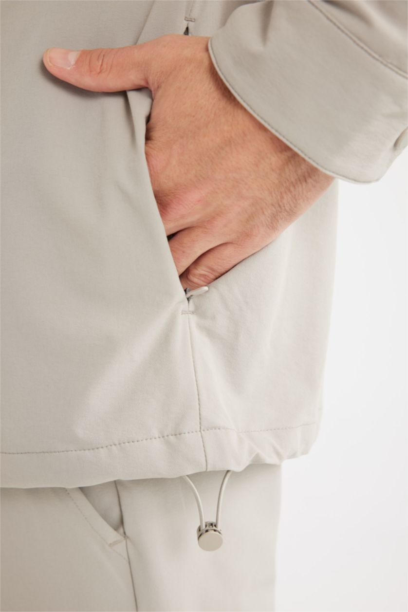 HOMME Gris Veste-chemise à col polo Coupe régulière