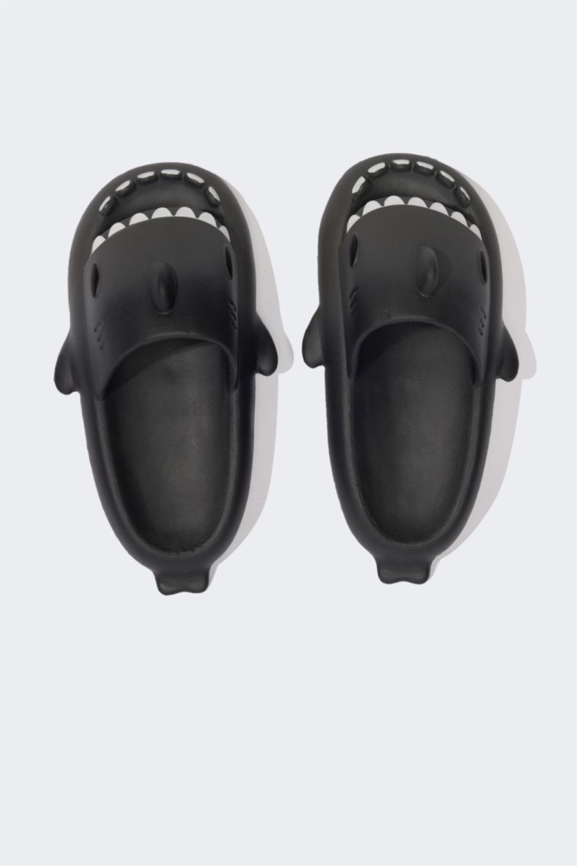 Erkek Gri Erkek Yüksek Taban Tek Bantlı Eva Terlik