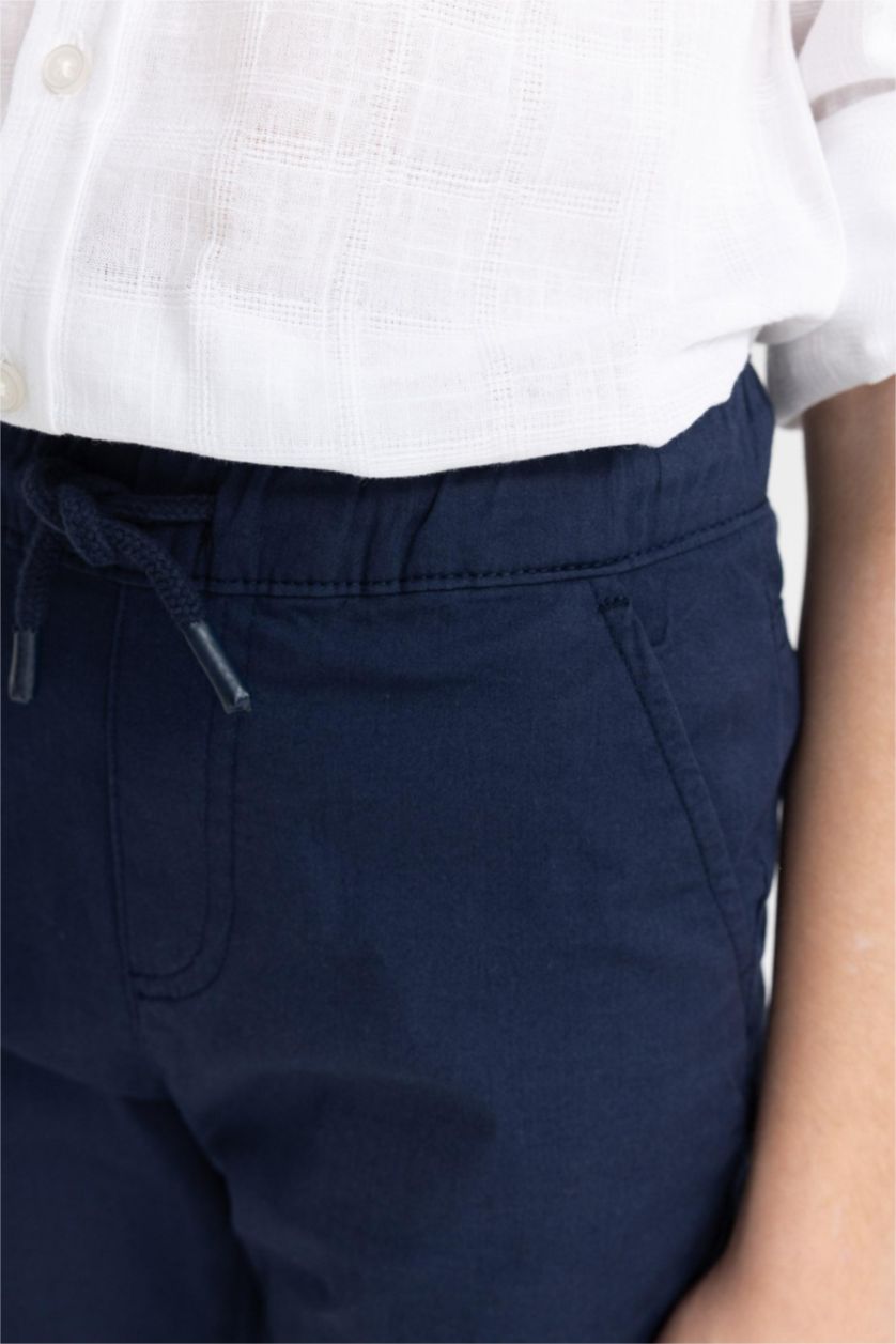 GARÇONS Marin Pantalon Droit en Gabardine pour Garçon