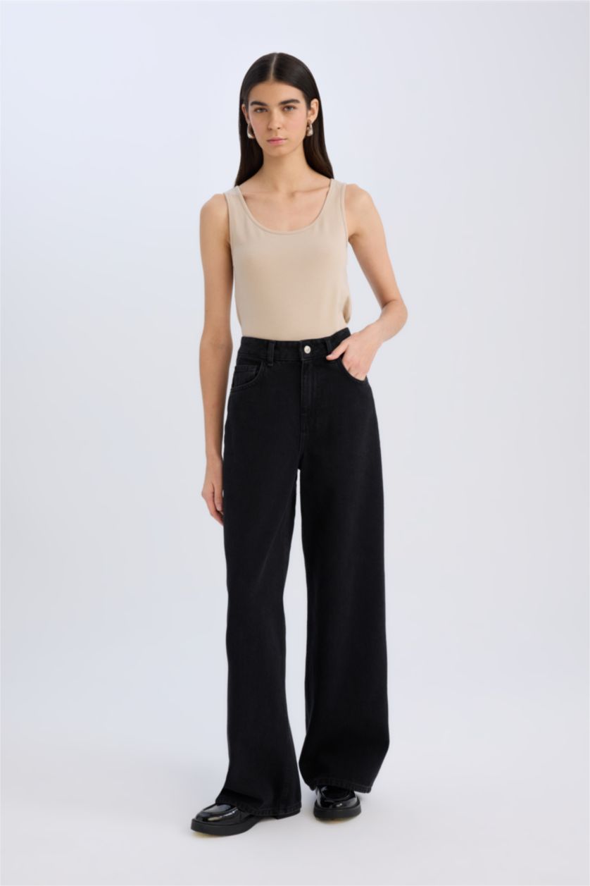 Женщины Бежевый Топ с круглым вырезом, с узким кроем и облегающим силуэтом