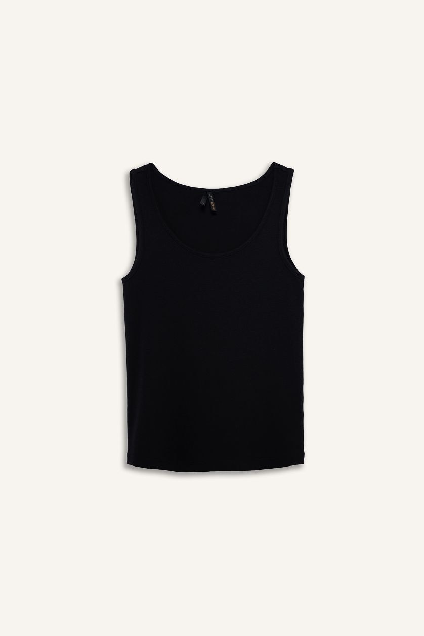 Әйелдерге қара Әйелдерге слим пішімі дөңгелек жаға негізгі Ішкөйлек