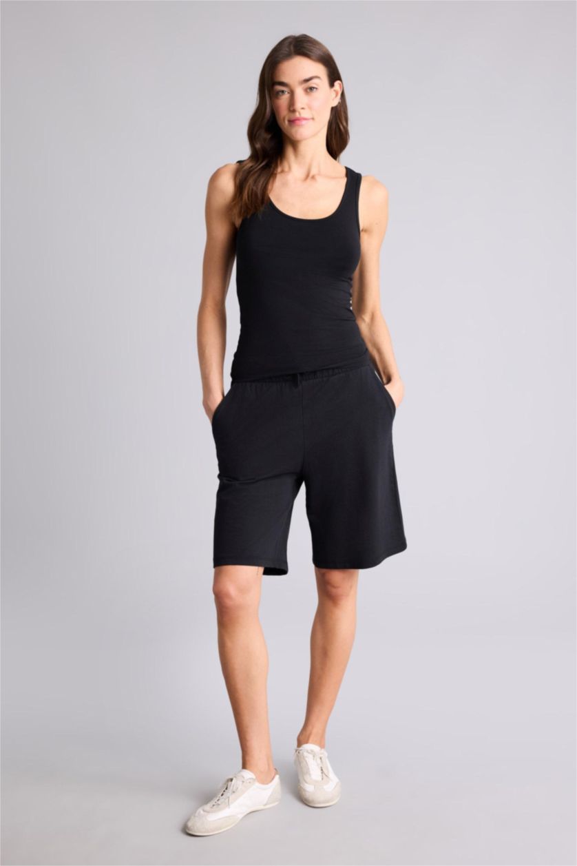 FEMME Noir Débardeur slim basique à col rond