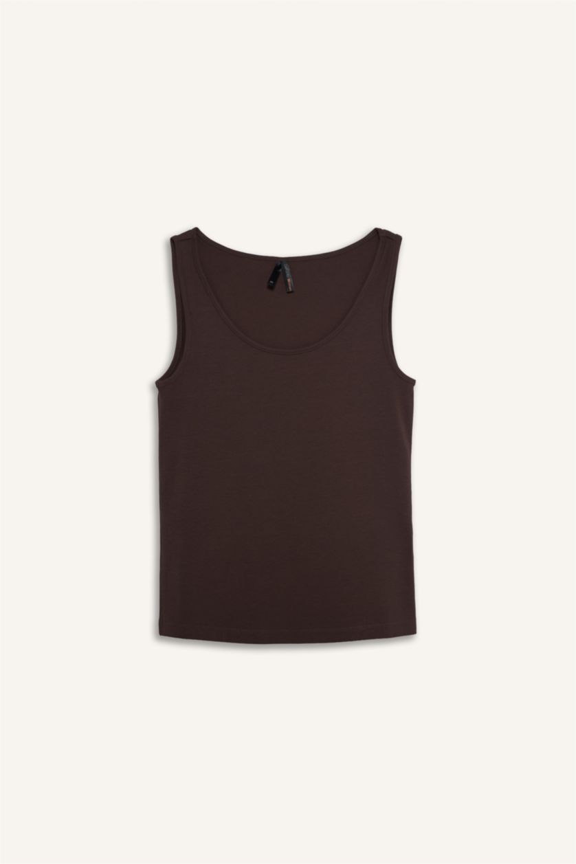 Әйелдерге ашық қоңыр Әйелдерге слим пішімі дөңгелек жаға негізгі Ішкөйлек