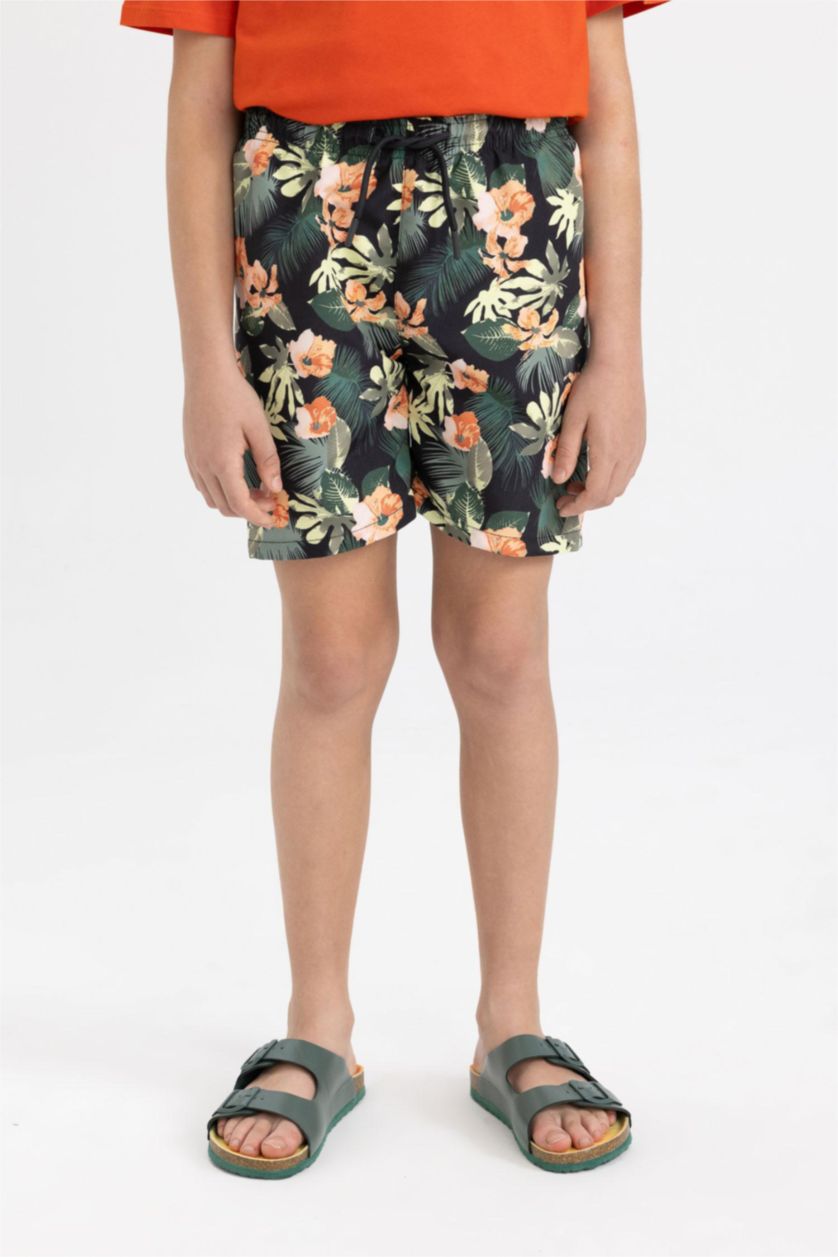 أولادي أسود شورت بحر أحمر اولادي قصة عادية منقوش