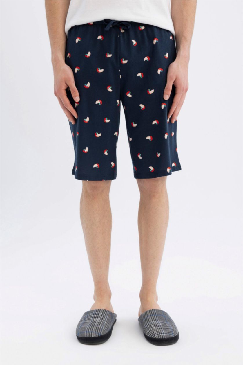 MAN NAVY Regular Fit Patterned Pocket Shorts Pajama