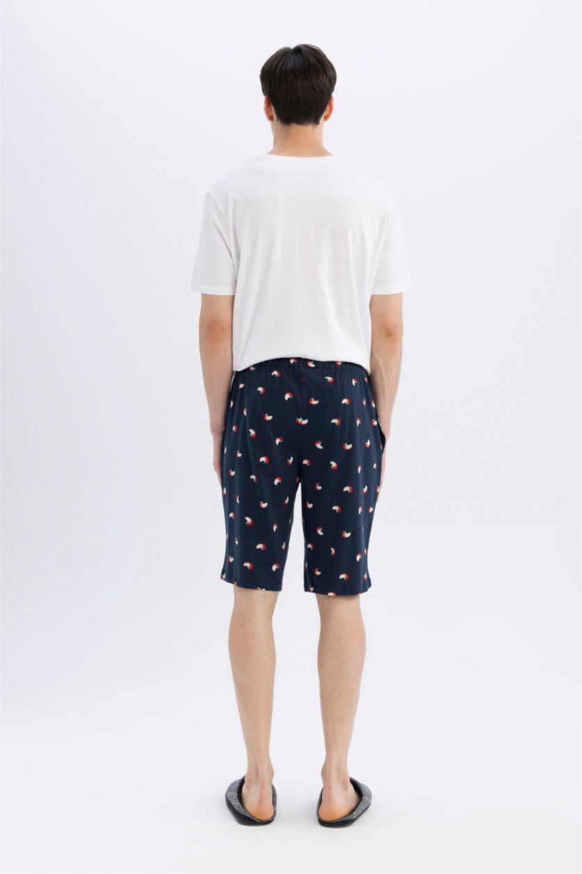 MAN NAVY Regular Fit Patterned Pocket Shorts Pajama