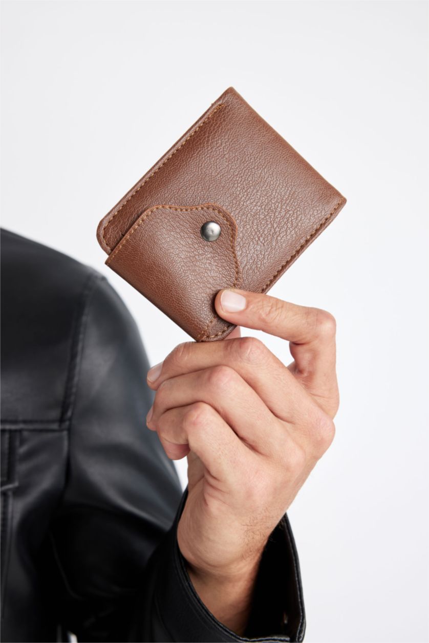 رجال بني محفظة رجالي جلد صناعي