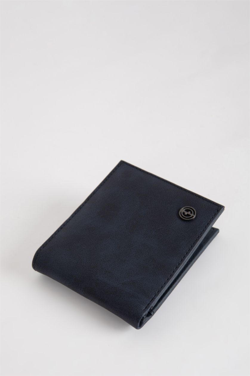 HOMME Marin Portefeuille En Cuir Synthétique Pour Homme