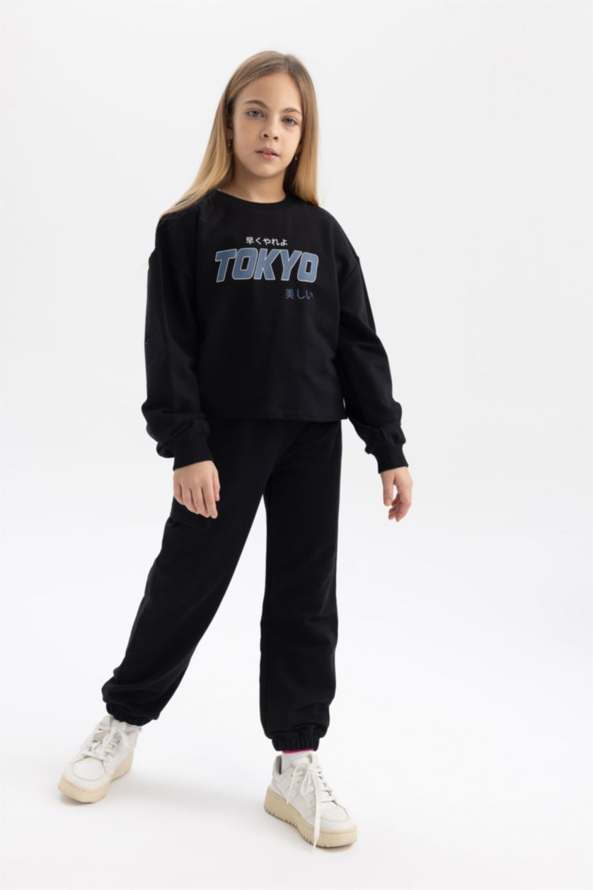 Girls & Teens Black 2 piece Cargo Jogger Set