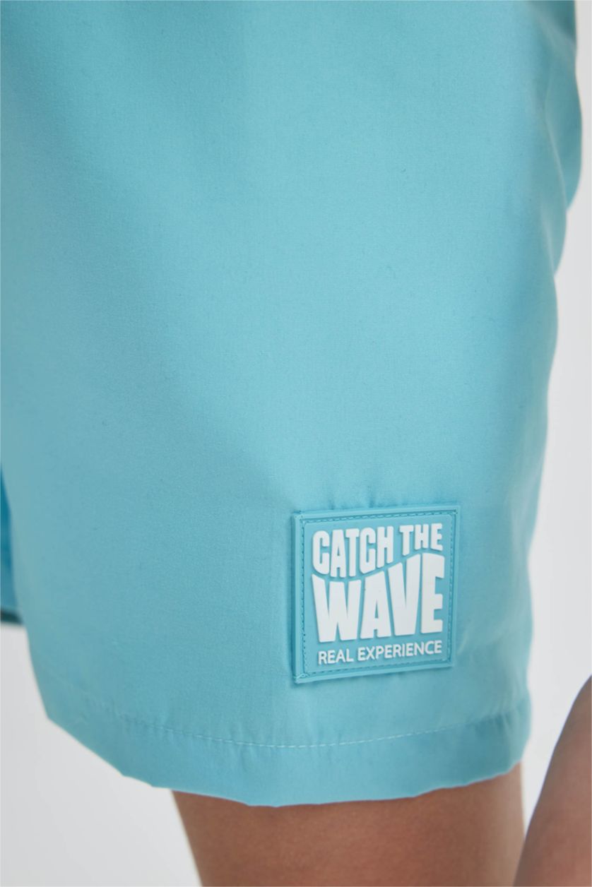 Erkek Çocuk - Genç Erkek Deniz Mavisi Deniz Şortu Erkek Çocuk