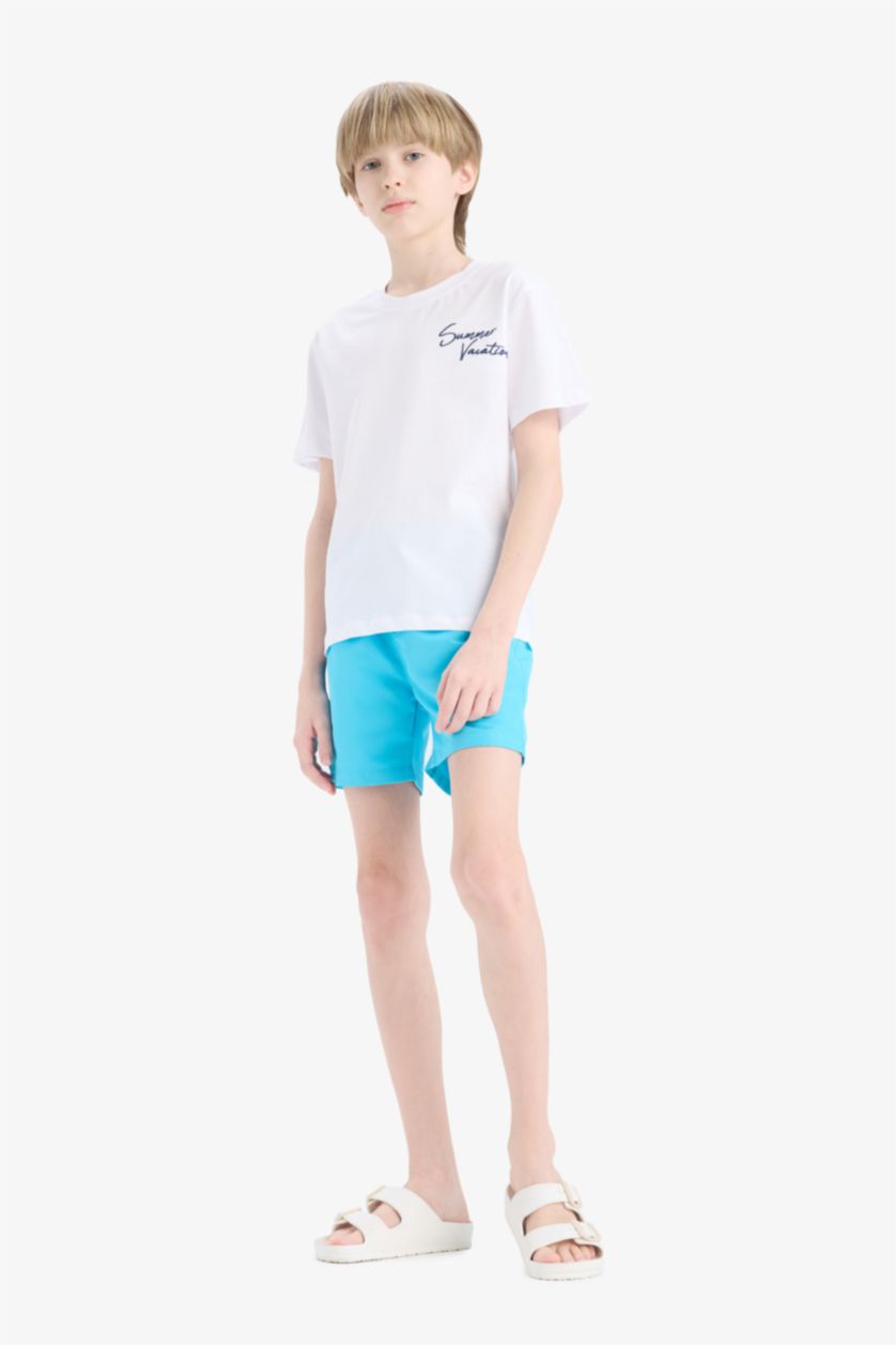 GARÇONS Turquoise Boy Regular Fit Basic Swim Shorts