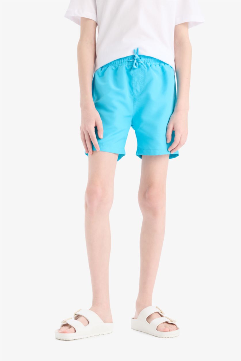 GARÇONS Turquoise Boy Regular Fit Basic Swim Shorts