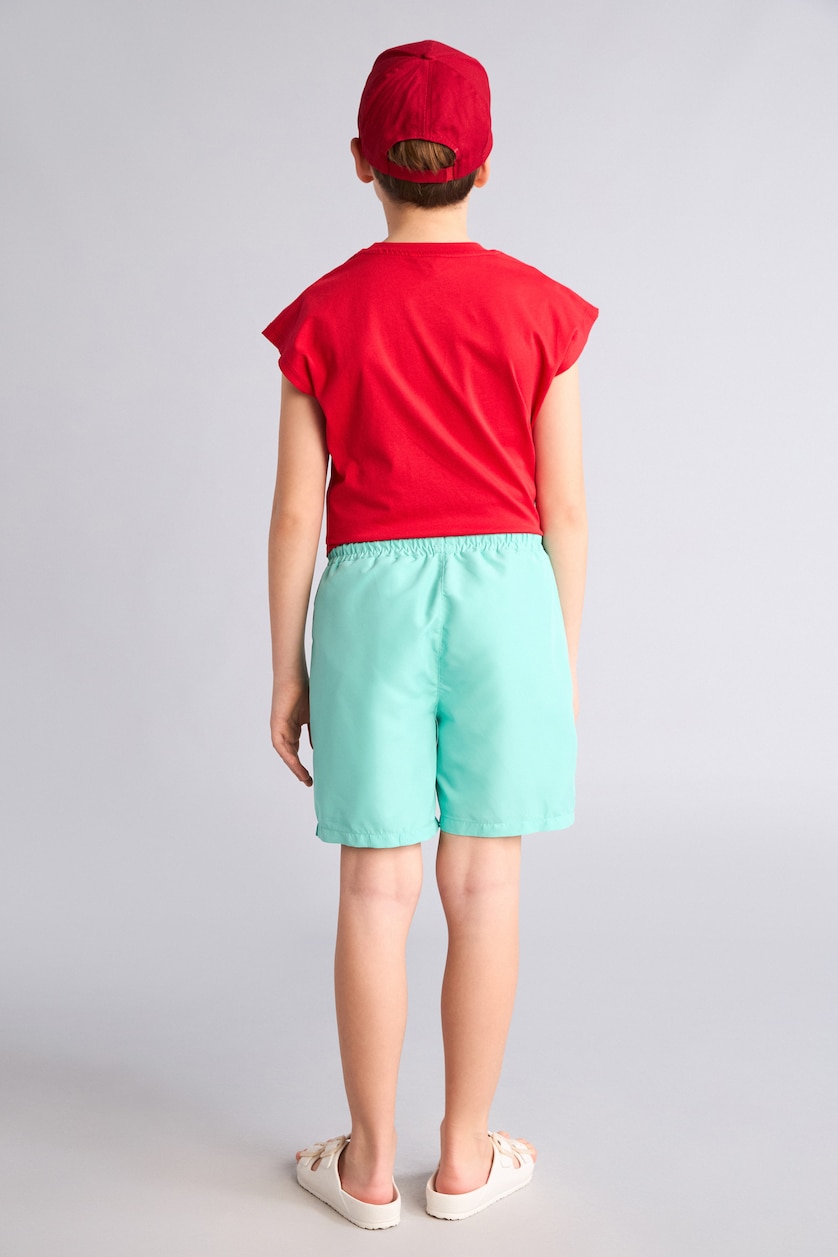 Boys & Teens Light Green Boy Regular Fit Basic Swim Shorts