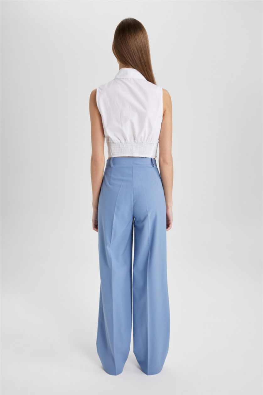 Әйелдерге Көк кең аяқ Шалбар