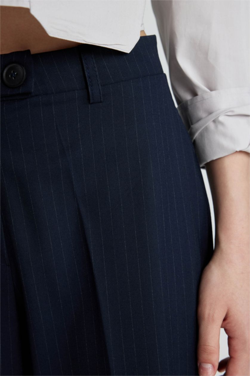 WOMAN NAVY Wide Leg High Waist Standard Trousers