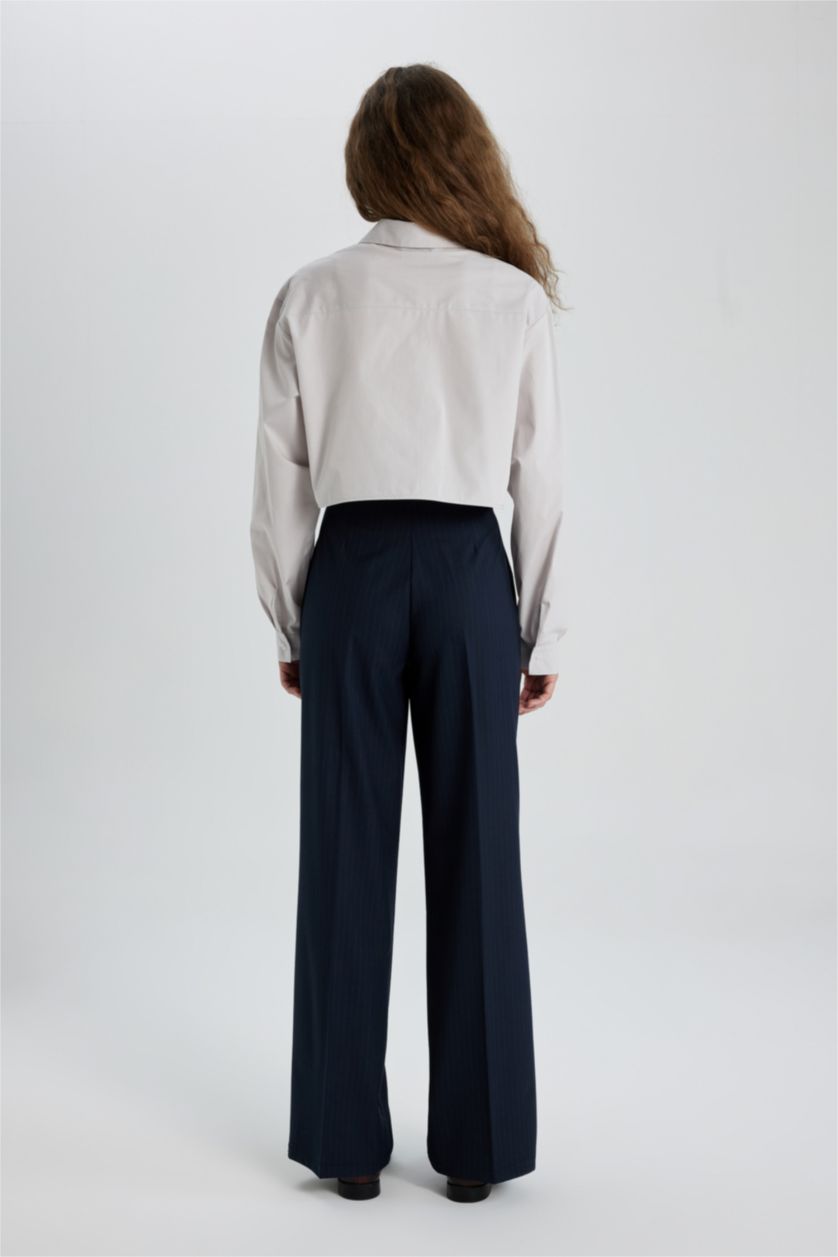 WOMAN NAVY Wide Leg High Waist Standard Trousers