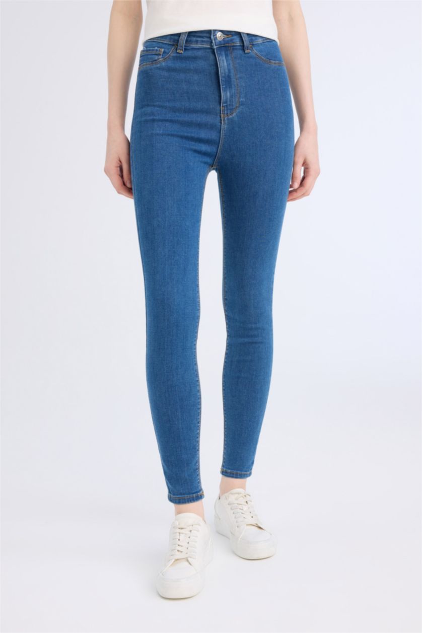 WOMAN Blue Jegging High Waist Ankle Length Skinny Jeans