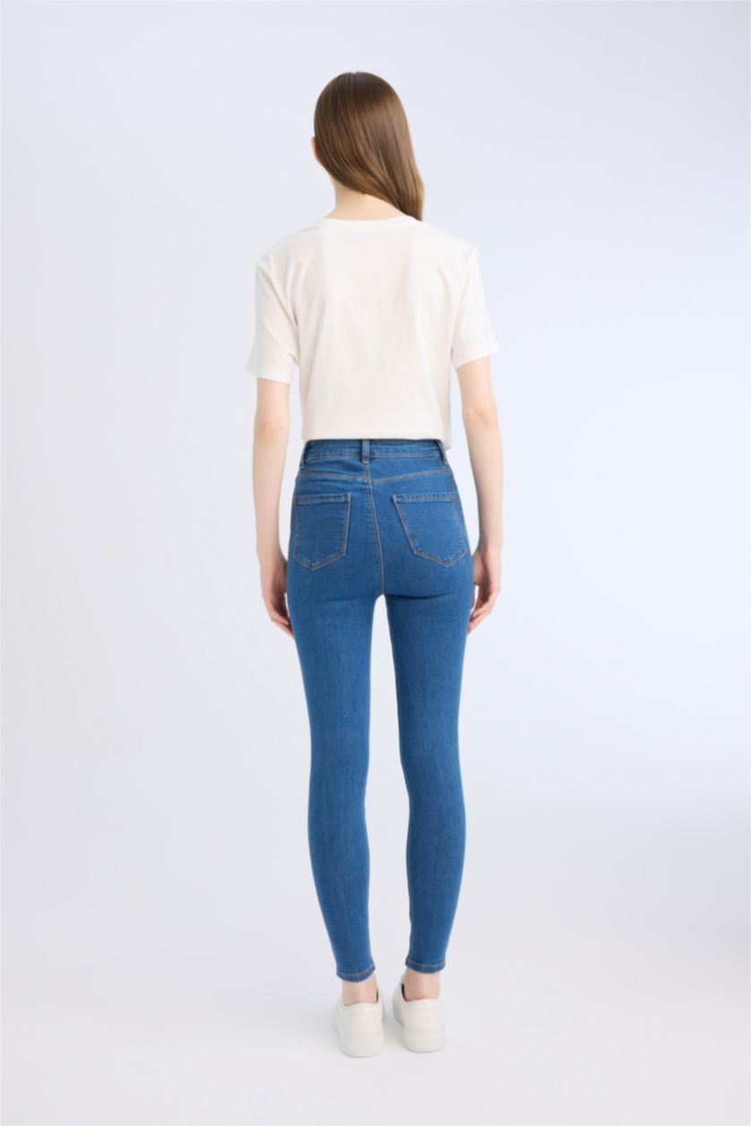 WOMAN Blue Jegging High Waist Ankle Length Skinny Jeans