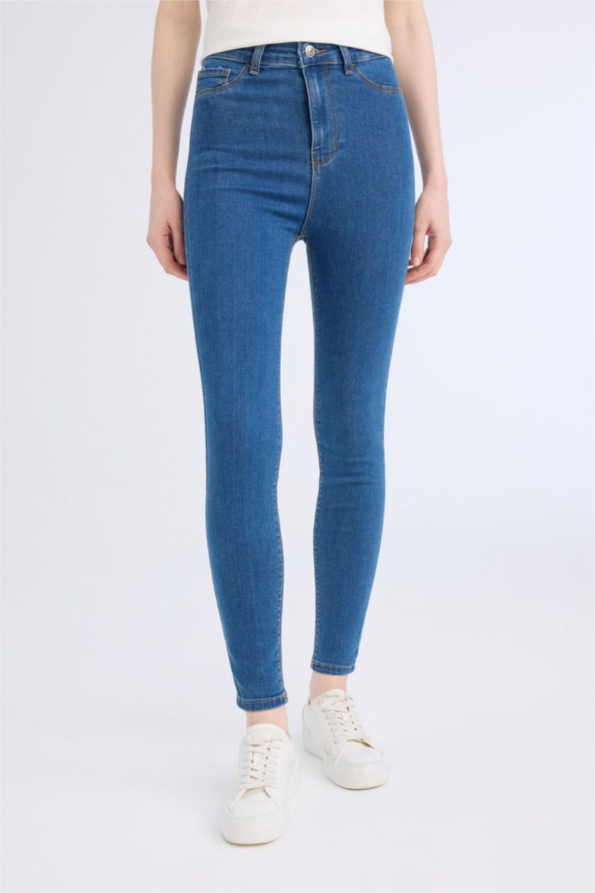 WOMAN Blue Jegging High Waist Ankle Length Skinny Jeans