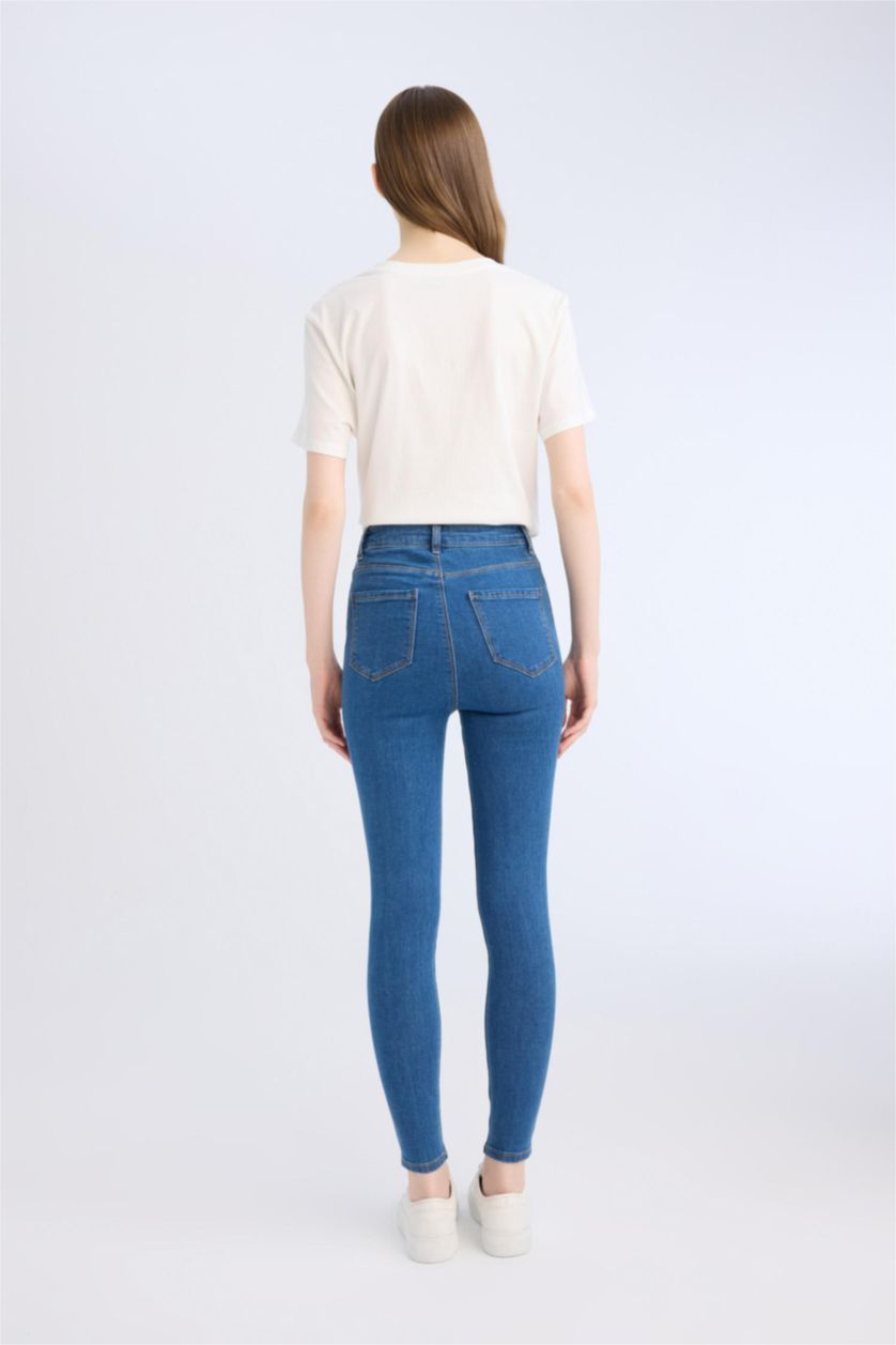 WOMAN Blue Jegging High Waist Ankle Length Skinny Jeans