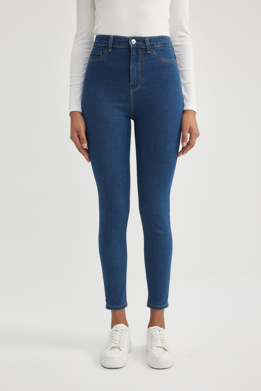 Women Blue High Waist Trousers