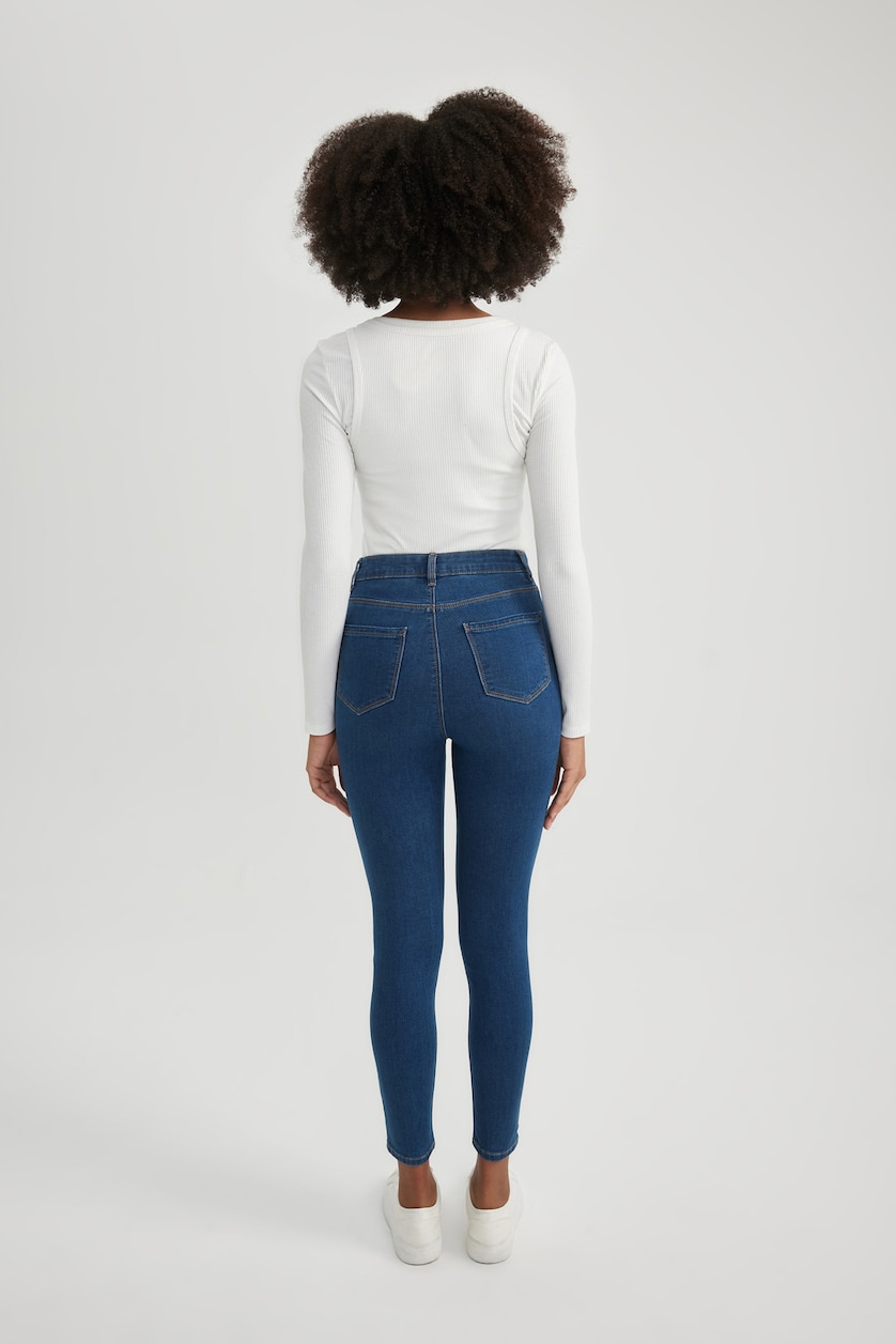 Women Blue High Waist Trousers