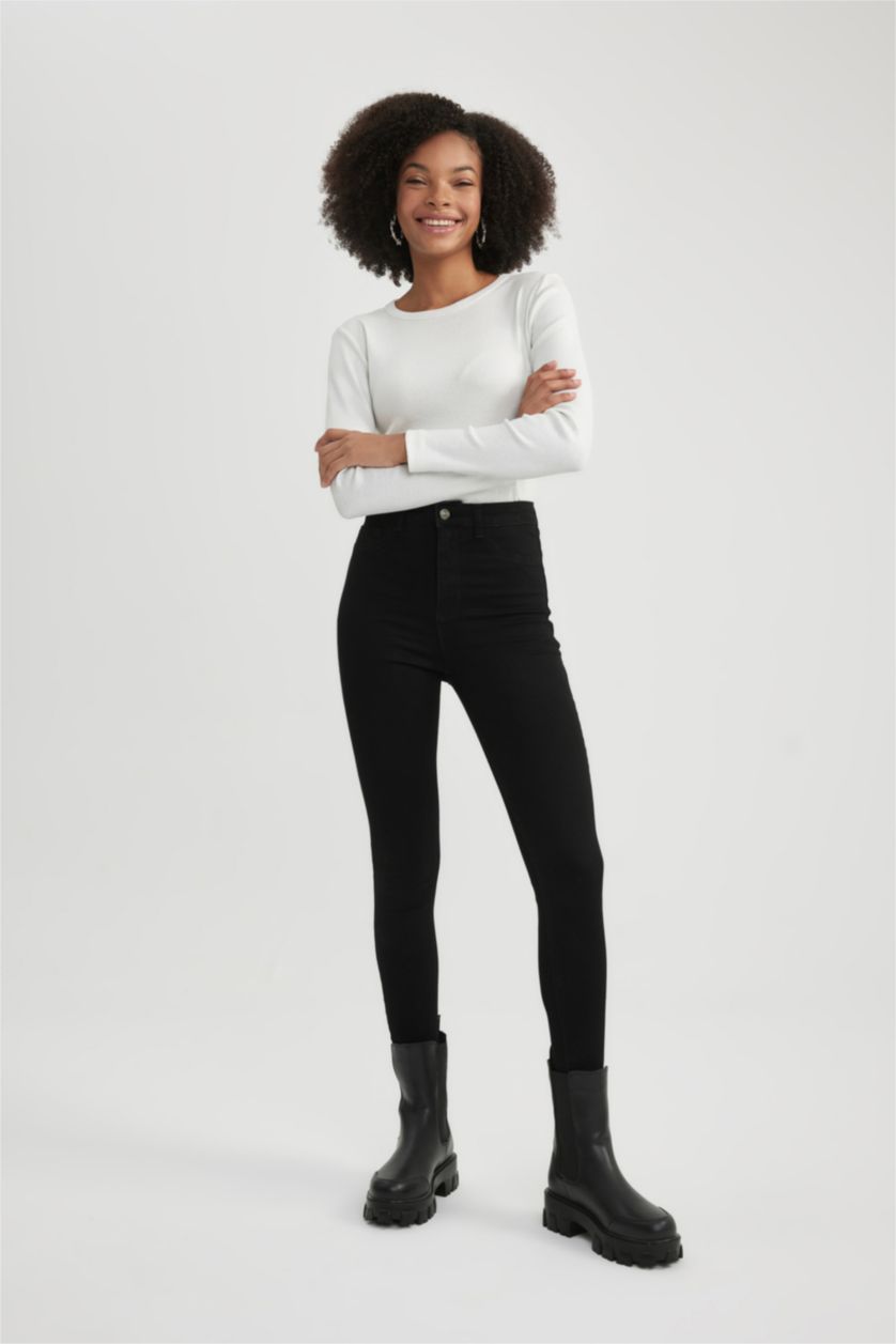 Women Black High Waist Trousers