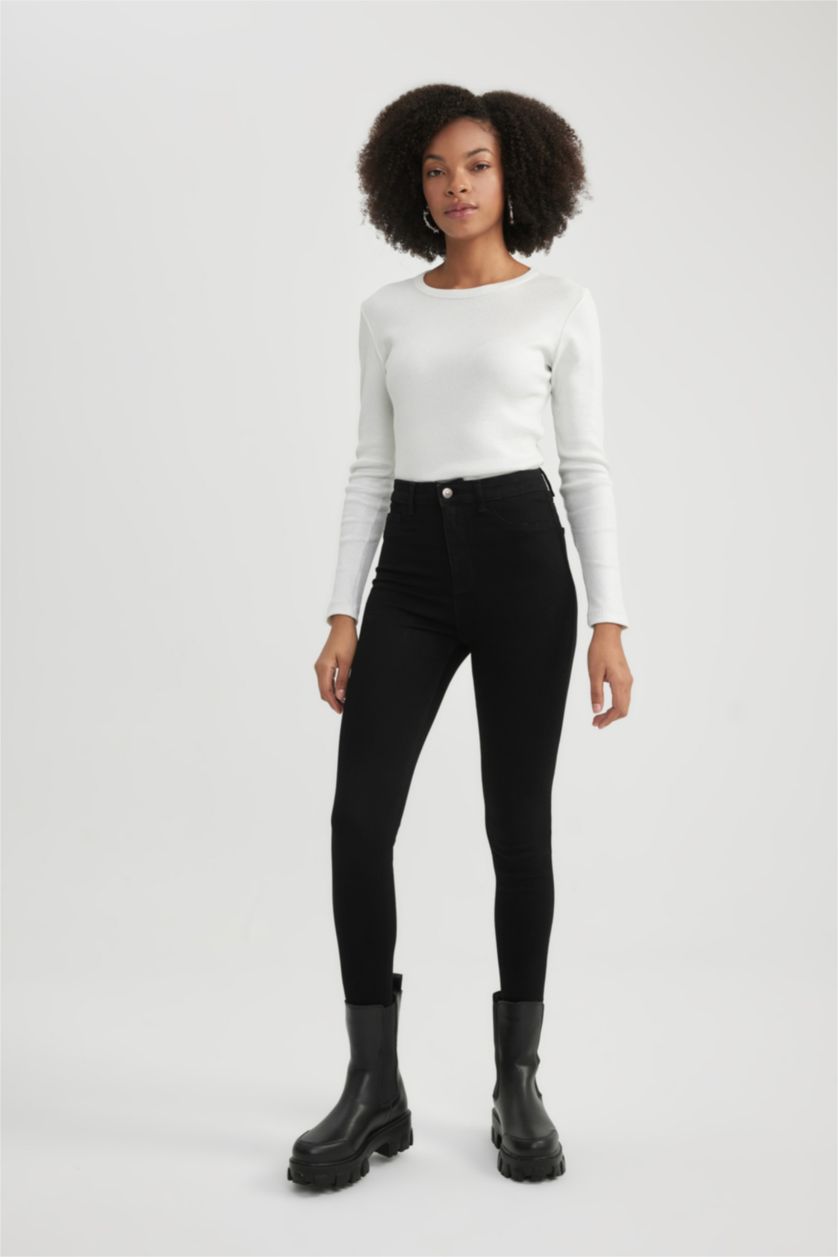 Women Black High Waist Trousers