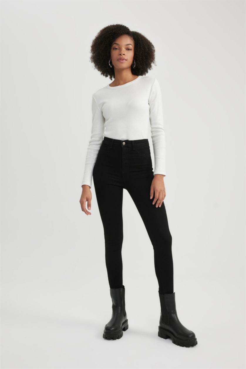 Women Black High Waist Trousers
