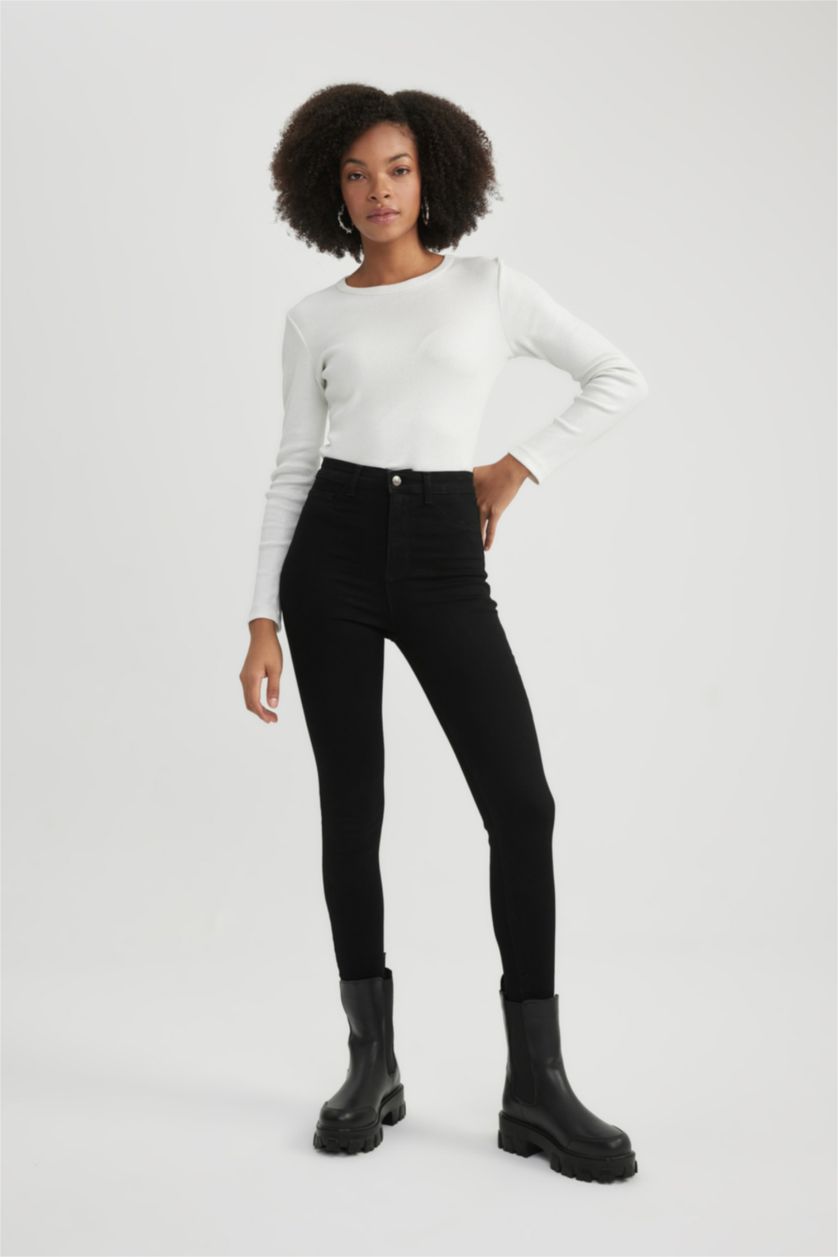 Women Black High Waist Trousers