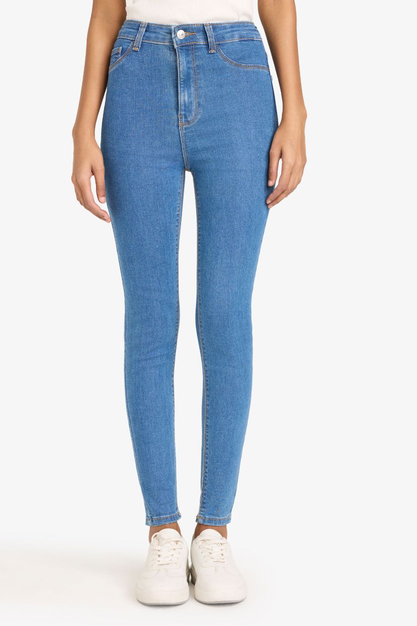 WOMAN Blue Jegging High Waist Ankle Length Skinny Jeans
