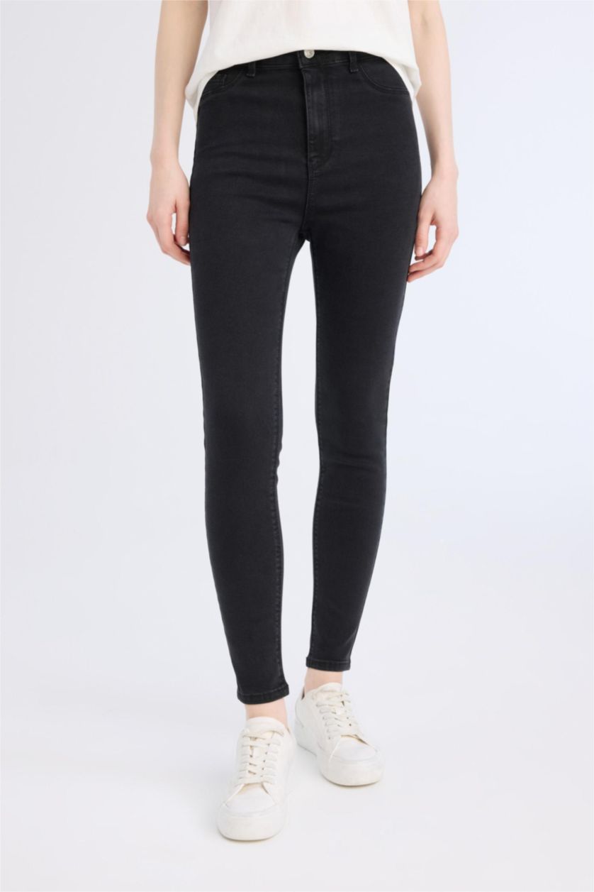 WOMAN Anthracite Jegging High Waist Ankle Length Skinny Leg Basic Jeans