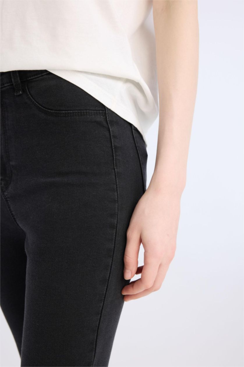 WOMAN Anthracite Jegging High Waist Ankle Length Skinny Leg Basic Jeans