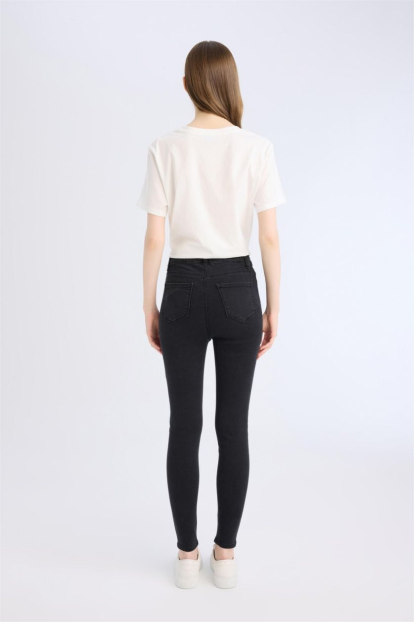 WOMAN Anthracite Jegging High Waist Ankle Length Skinny Leg Basic Jeans
