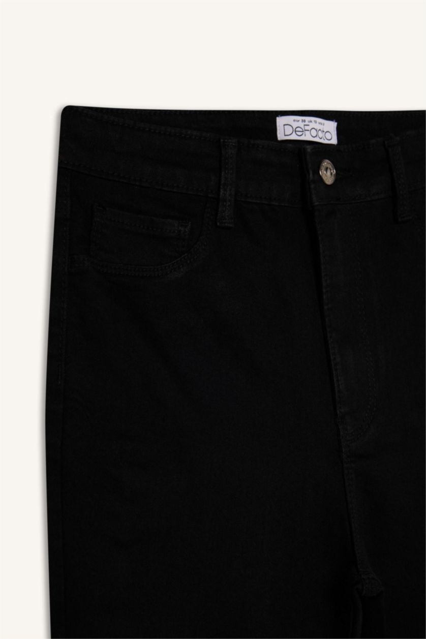 نساء أسود High Waist Ankle Length Skinny Leg Basic Jeans