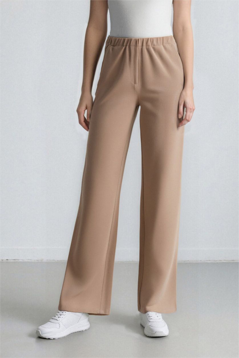 WOMAN Vison Palazzo Linen Blended Trousers
