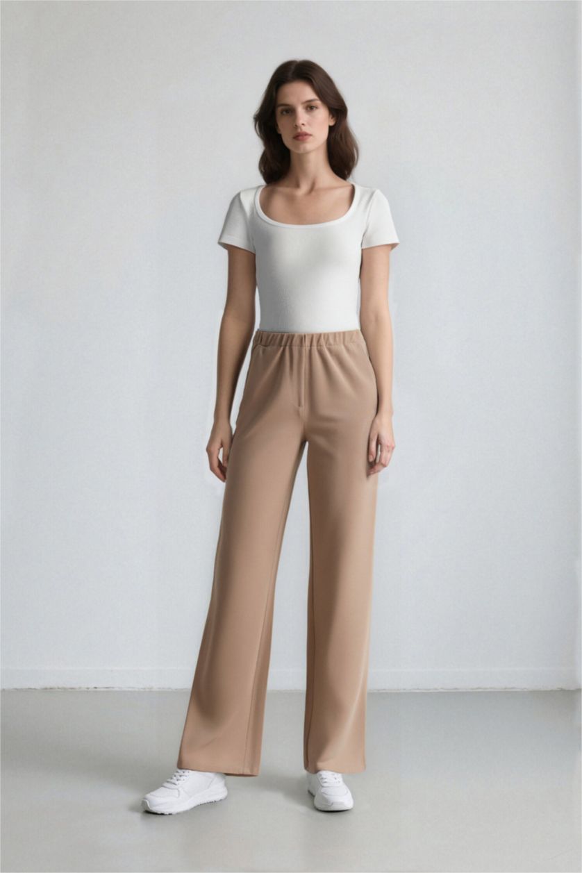 WOMAN Vison Palazzo Linen Blended Trousers
