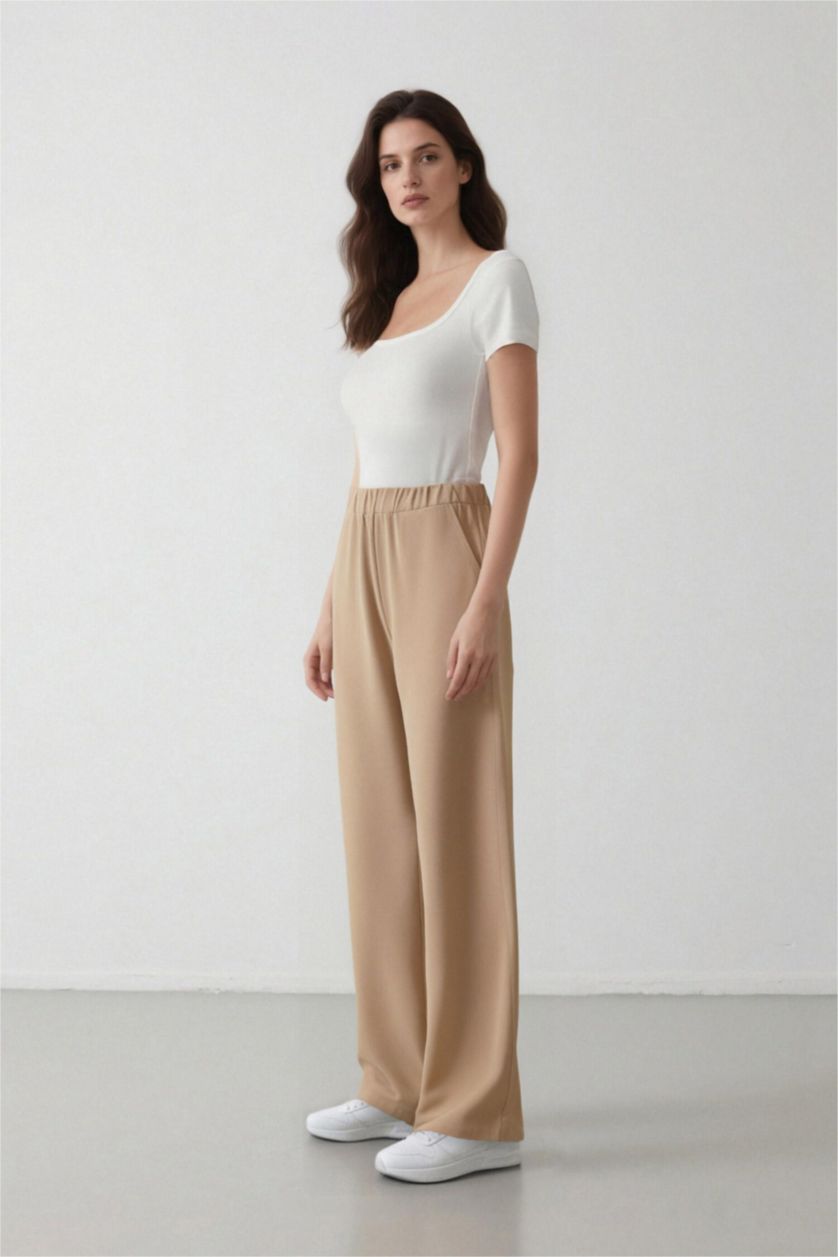 حريمي فيزوني بنطلون كتان برجل واسع