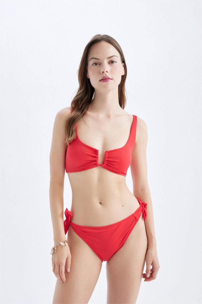 Kadın Kırmızı Regular Fit Bikini Altı-Fall in Love