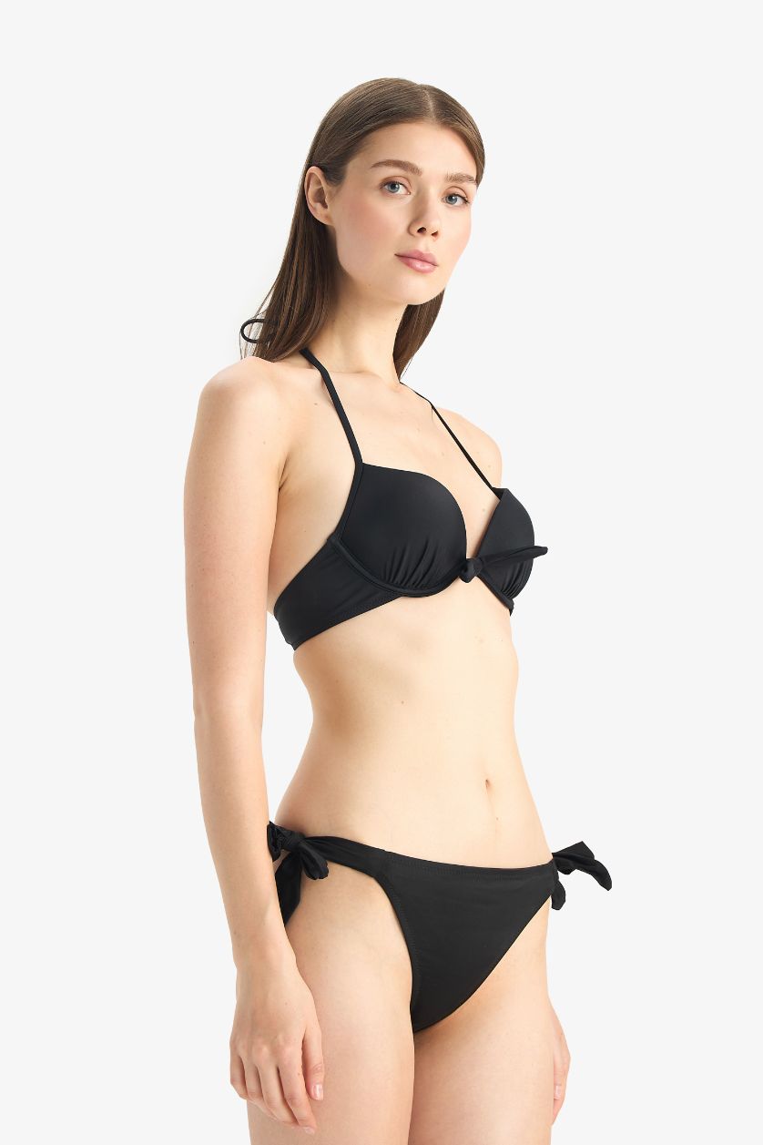 Woman Black Regular Fit Bikini Bottom