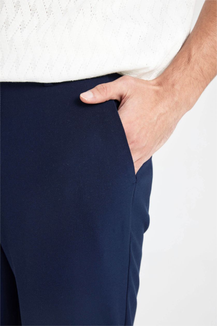 MAN NAVY Jogger Straight Leg Stretch Trousers