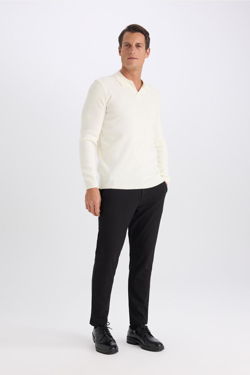 Erkek Siyah Jogger Düz Paça Her Yöne Esneyen Yazlık Kumaş Pantolon